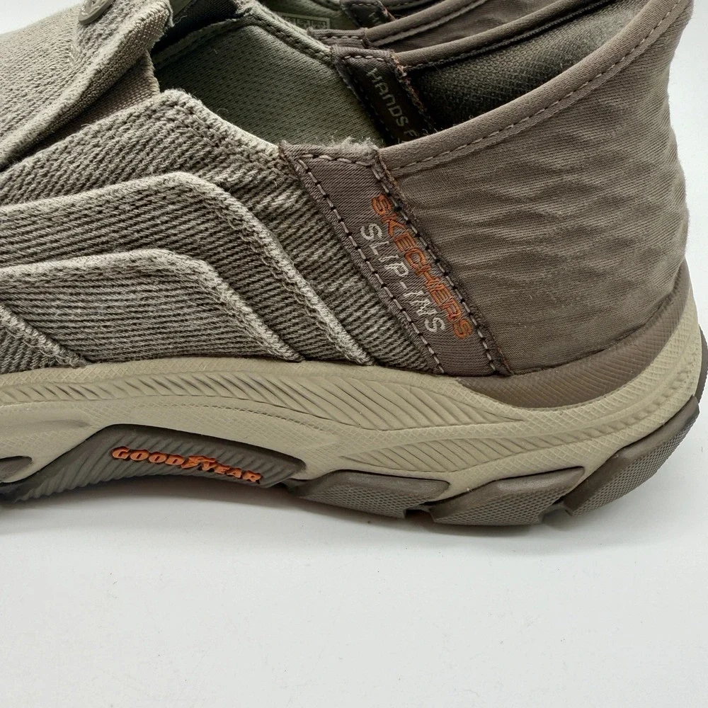 Skechers Respected Holmgren Taupe Men Size 8.5 Athletic Goodyear Slip In Sneaker